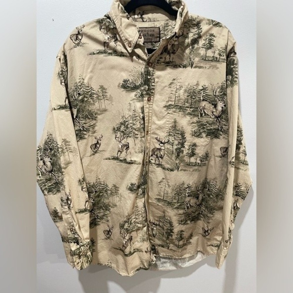 WOODS AND WATER Button Up | Deer | Hunting | XL